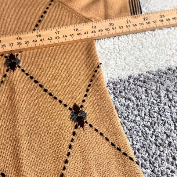 Vintage Sag Habor Sweater Womens Sz Petite Medium Knit Diamond Pattern Academia - Picture 6 of 9